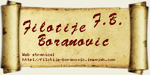 Filotije Boranović vizit kartica